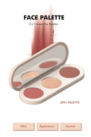 MNZ- Triple Face Palette 13 جرام - Farmasi