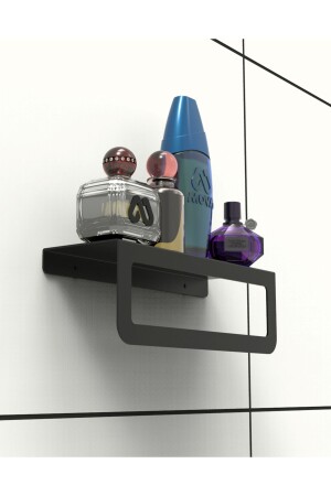 رف من المعدات من الرف من MNZ ، حامل من الرف من المطبخ من حمام المطبخ ، رف من الخصائص المعدنية أسود TSRU0001 - Mova Dizayn