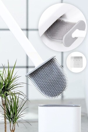 فرشاة المرحاض من سليكون أبيض MNZ - Akdag Home