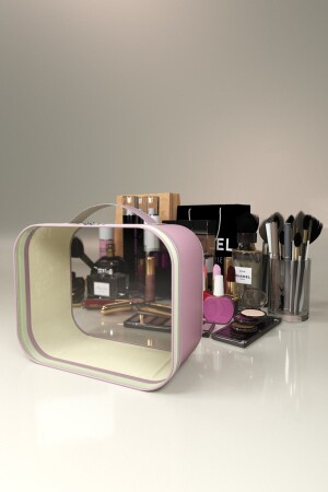 حقيبة مكياج MNZ - حقيبة تجميل للسفر مع قسم شفاف ومقعد حامل فرشة قابل للتزيل TYC00271263574 - 3