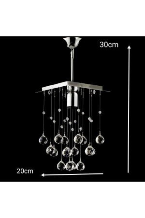 MNZ-مطر مصباح واحد فولاذ المقاوم للصدأ كروم لون مربع كريستال الحجر الشنابل TYC00418856702 - öalpa