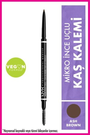 قلم العين المجهرية من نوع MNZ - Ultra Fine Eyebrow Pencil - Micro Brow Pencil Ash Brown 800897836870 - Nyx Professional Makeup