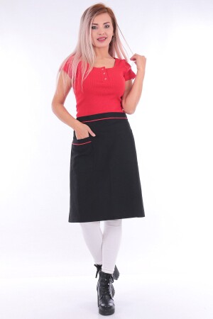 المطبخ الأسود من حزام MNZ الطباخ الخادم الطباخ المطبخ المجلد مع جيب - Umut Tekstil