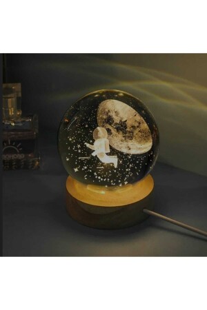 كرة زحل الكوكب الزجاجية المضيئة من MNZ مع USB لغرفة الأطفال - Neiçin