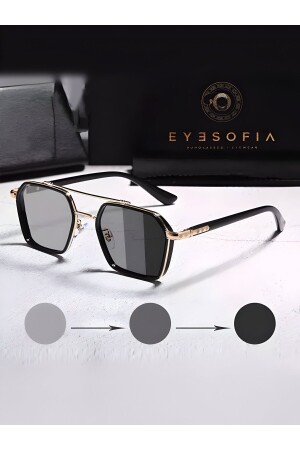 نظارات شمسية MNZ للنساء والرجال UV400 Glass Ce Certified Gold Black - Eyesofia