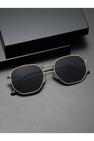 نظارات شمسية MNZ للنساء والرجال UV400 Glass Ce Certified Gold Black Hexaw (HANDLE BLACK) - Watchofroyal