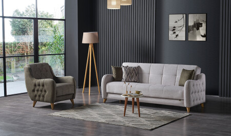 مجموعة مقاعد غابة MNZ قماش معدني V2 - Cadde Yıldız