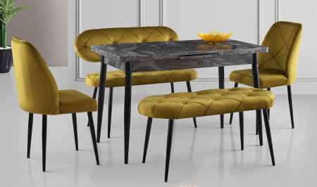 طاولة تناول الطعام المغطاة بالخضرة من نوع MNZ V2 - Cadde Yıldız