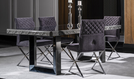 MNZ-نيبال طاولة تناول الفخامة مجموعة V2 - Cadde Yıldız