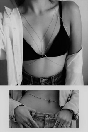 ملحقات الجسم الفضية للنساء من MNZ ملحقات سلسلة الكرات الفضية سلسلة الخصر - Classy