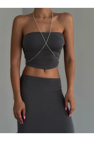 حجر الفضة من النساء من MNZ تفصيلات الجسم والخصر سلسلة - Coaksco