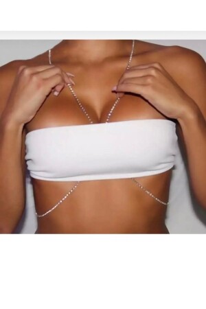 ملحقات الجسم من لون MNZ- الفضة مع حجر البلور - Irva Collection