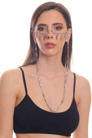 سلسلة الأنف المضغوطة المضغوطة من الفضة القديمة للمرأة من MNZ - مجوهرات الوجه - Labalaba