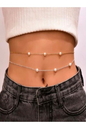 سلسلة الخصر الثلاثة من الـ MNZ - ملحقات البطن - سلسلة الجسم (ألوان الذهب) - Qielle