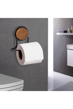 MNZ-خشب نمط سحرية تصحيح سحرية الملصق الأسود WC ورق حامل MGS-703W - Okyanus Home