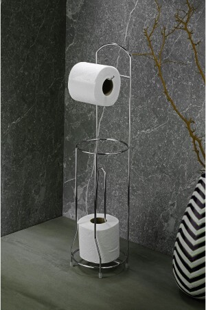 حامل ورقة المرحاض MNZ مع ورقة WC على الرصيف ورق زائدة مخزن مستديرة - Sas Haus