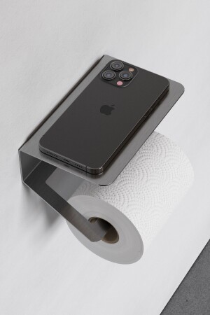 مقعد ورق الحمام من الصلب المقاوم للصدأ من MNZ - مع رف ووقعة ذاتية التلصق ورق الحمام من ورق WC مقعد ورق ملصق بدون فول - Zift Unique