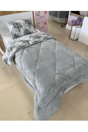 MNZ-مزدوج الجانب Welsoft Quilt واحد الخشب الرمادي VCS-TD7426 - Violacasa