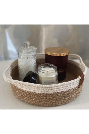 MNZ- حمام منظمة سلة ديكوراتية سلة Wicker سلة جوت - HandmadeSNM