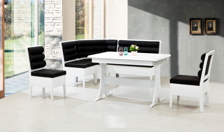 مجموعة زاوية المطبخ الملتوية من MNZ - بيضاء - Cadde Yıldız