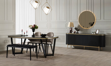 غرفة الطعام من الذهب الأسود من نوع MNZ - Cadde Yıldız