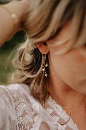 أرقام الأذن المتنيقة من MNZ مع اللؤلؤ الحقيقية، من الذهب Yenc0273) - MİRSTAR