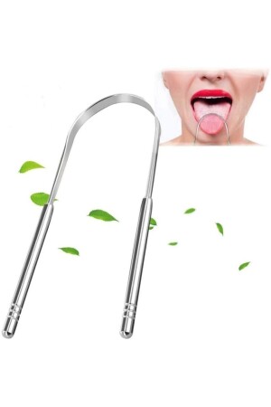 آلة تنظيف اللسان من فولاذ المقاوم للصدأ (MNZ) أليمة تنظيف اللسان اليوغا الأيورفيدي (Yoga Tongue Scraping Stick - Savoryhome