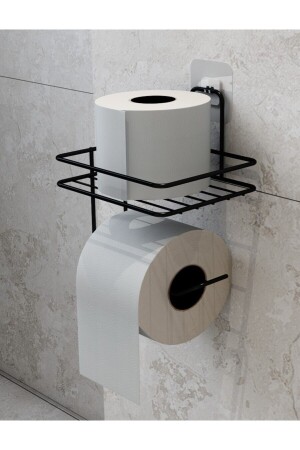 MNZ-الملصق حامل دورة المرحاض شريط ماتة المعدات السوداء حامل دورة المرحاض - Zabata