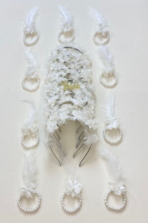 (MNZ) - العروس البيضاء العنق وعروس العروس التاج (المعدنية) - ليلة هينا - حفلة البكالوريوس - العروس لتكون - Zeymerade