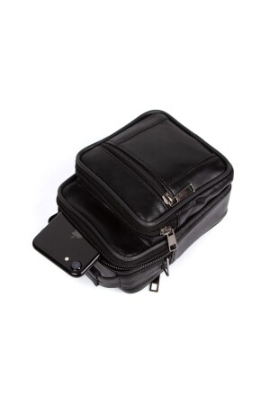 حقيبة من الجلد الأصلي من رجال MNZ مع شريط كتف سوداء يومي حقيبة صغيرة الحجم zikbidik - Newish