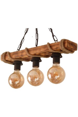 MNZ-خشبية ثلاثي شمعة ZM0022 - ZM AYDINLATMA