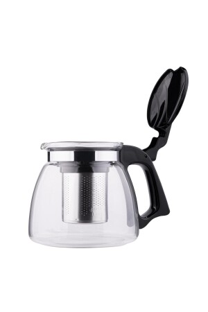 MNZ-0.9 ليتار شربة من الزجاج الأسود مع عصب الصلب المقاوم للدفء شربة من الزجاج مستحيل الشاي العشبية - Lotus Plus