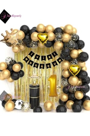 MNZ-1 سنة القديمة بالون سلسلة عيد ميلاد مع تاج الملك النجم - عيد ميلاد سعيد - 2 - أحدث شكل - Bkmc