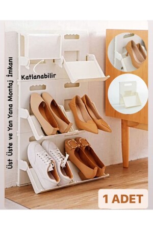 MNZ-1 قطعة ليون كريم راك الأحذية عمودي مكثف متعدد المستويات الرف لتوفير الفضاء - Bayev