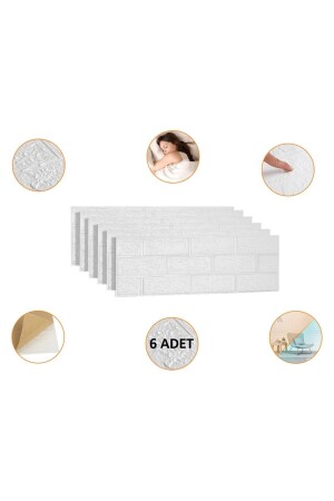 MNZ-1 m2 6 قطع طلاء مطبخ ذاتي التلصق ورق جدار 3d - Renkli Duvarlar