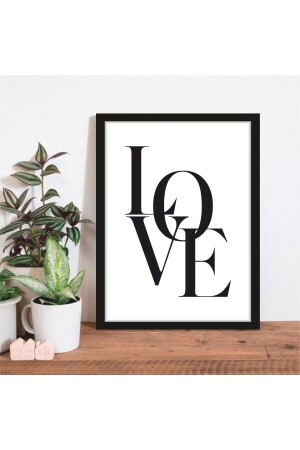 MNZ-1 قطعة خشبية MDF إطار مظهر MDF طاولة مع الحب المنزلي مكتوب - Leprikon