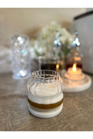 MNZ-1 Piece Midi النمط الاسكندنافي مقاوم للحرارة بوروسيليكات كوب النمط الدوار القهوة وكوب العرض - Küçük Ew