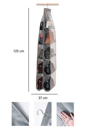 MNZ-10 جيوب في الخزانة حقيبة و أحذية منظمة حجم كبير منظمة مع نافذة شفافة 125 سم × 37 سم - Helen's Home