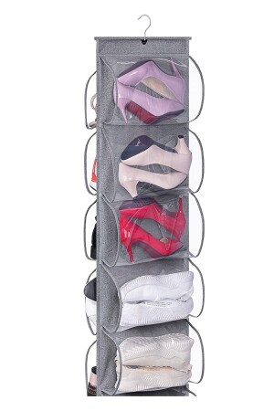 MNZ-10 جيوب الحجاب الداخلي حذاء ومتنظيم الحقيبة المنظمة حجم كبير مع نافذة شفافة 125cmx37cm - Helen's Home