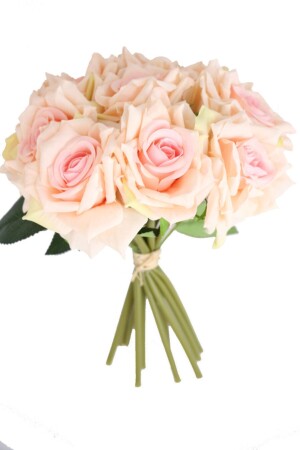 MNZ-10 طائفة الوردة الفاخرة 25 سم مسحوق وردي - Yapay Çiçek Deposu