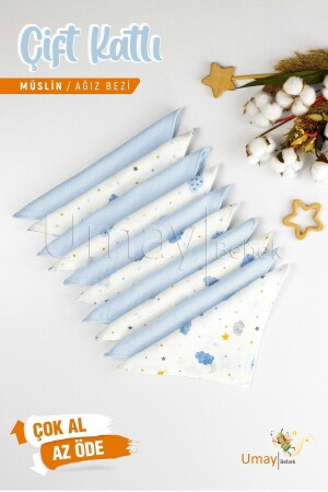 MNZ-10 حزمة مسلين فم مبرمجة من الأقمشة 25x25cm UBM010 - Umaybebek