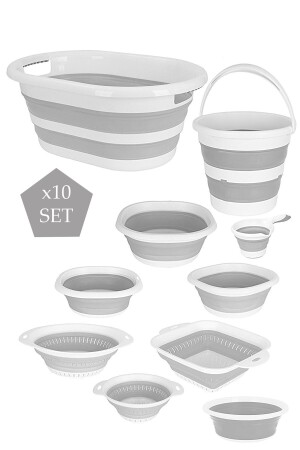 MNZ-10 قطعة قابلة للطي مجموعة كبيرة من الأيقونة المزق حوض مجموعة المنظمات المثبتة - Lira