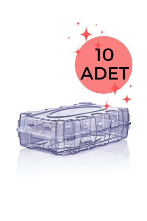 MNZ-10 Pack Navy Blue شفاف صندوق الأحذية المرأة الممتاز MRD726 - Gretta