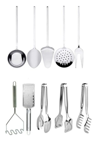 MNZ-10- Piece أدوات المطبخ الاقتصادية أدوات الخدمة المعدات المعدنية مجموعة T34334983599039543 - Homerest