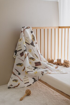 MNZ-100% القطن العضوي الطبقة المزدوجة الغطاء المسلين - هاري بوتر - 100 سم * 100 سم (لا يوجد حفرة في المنتج. - Little Dude