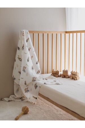 MNZ-100% القطن العضوي الطبقة المزدوجة المسلين الغطاء الأرنب العصري 100 سم * 100 سم (لا يوجد حفرة في المنتج. - Little Dude