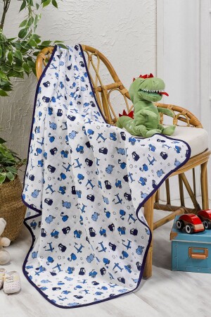 MNZ-100% القطن المسلين غطاء الأطفال الأزرق 110x110 سم - Salvia Dione