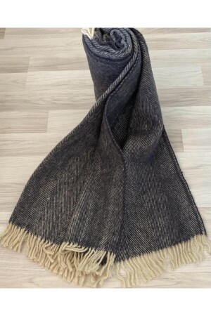 MNZ-100% صفاً من الصوف سكوتش كعب ركبة - غطاء تلفزيون 130x170 غطاء الصوف البحرية الأزرق - 100% صفاً من الصوف - GENÇEV HOME COLLECTİONS