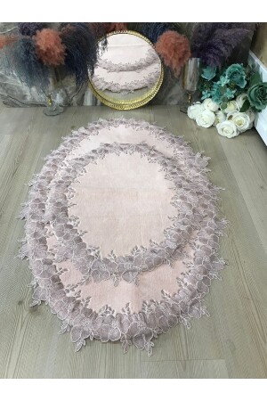 MNZ-100% القطن مجموعة من 2 غايبرة 100% القطن السجادة القاعدة حمام غلاية غليجبرسك - Kumru Çeyiz