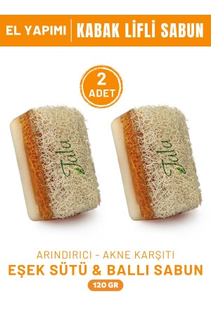 MNZ-100% مصنوعة يدويا من ألياف الخميرة الطبيعية العسل حمار الحليب الصابون 2 حزمة 120 جرام x 2 MSOrg002R-2 - Tala